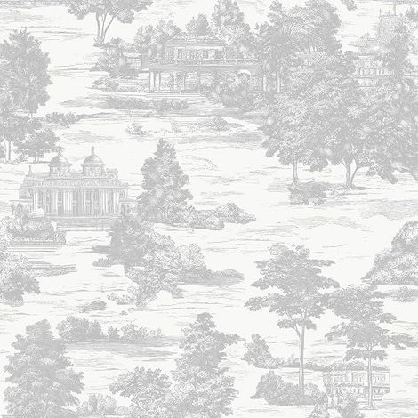 Papier peint autocollant vintage - 44 cm x 3 m - vinyle - Gris - Motif animal - Imperméable - Film de protection mural pour meubles - Pour chambre à coucher, salon, cuisine (1/5)