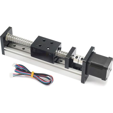 Actionneur de scène linéaire de voyage de 100 mm de long avec rails linéaires carrés, vis à bille SFU1605 avec moteur pas à pas NEMA17 pour pièces de routeur CNC à monter soi-même, axe X Y Z (1/5)