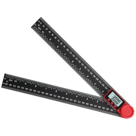 Rapporteur d'Angle Numérique 2 en 1, LCD Digital Mesureur d'angle 11.8-inch 300mm Angle Gauge, Mise à Zéro, Bascule de Degré et Fonction de Verrouillage 0-360 ° pour Les Artisans