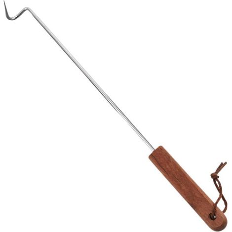 Crochet à viande 1 pièce Acier inoxydable et bois Rotation précise Pour barbecue extérieur et intérieur (1/5)