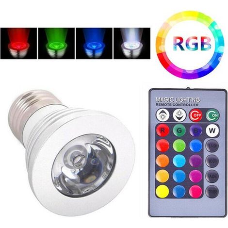 RGB-Kristall-LED-Lampe E27 LED-Spotlampe RGB 16 Farbwechsel + Fernbedienung (1/5)