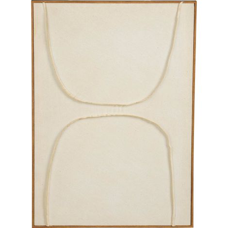 Décoration murale beige avec relief de deux demi-cercles pour chambre et entrée 70 x 50 cm - PANGIVO (1/5)