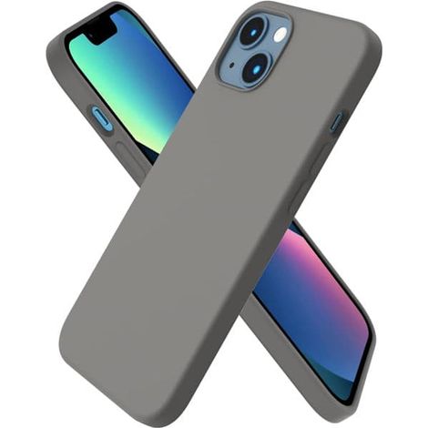 Coque pour iPhone 13, en silicone liquide, ultra-fine et résistante aux chocs, pour iPhone 13 de 6,1 pouces. Couleur : vert fluorescent. (1/5)