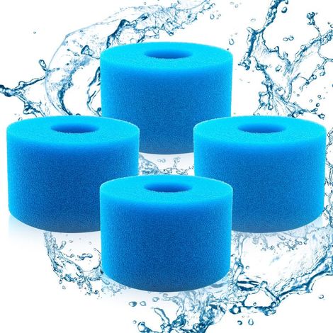 Éponge Filtrante Type A, 4 PCS Filtre Éponge Cartouche, Filtre Pompe Piscine, Éponges de Filtration de Type S1, Filtres en Mousse pour Spa, Filtres à Éponges pour Piscines, Spas, Aquariums(10.8×7.3cm) (1/5)