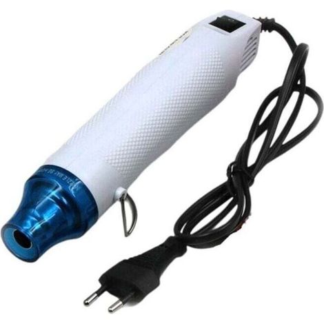 220VMini Pistolet à Air Chaud, Décapeur Thermique Portatif, Pour Emballage Rétractable, Gaine Thermorétractable, Fournitures de Résine époxy, Gaufrage,Bricolage à la Main (Blanc) (1/4)