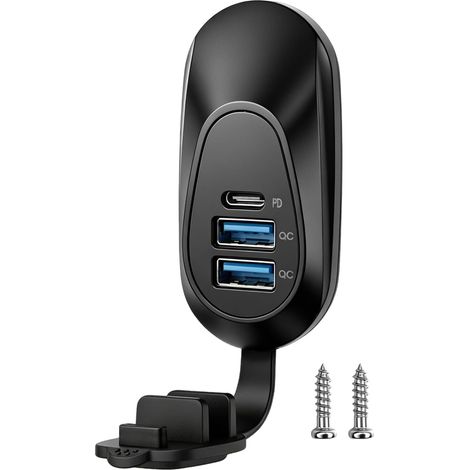 48W Prise USB 12V Camping-Car Chargeur USB Voiture Type-C PD3.0 et Double Ports QC3.0,12V/24V Panneau de USB Chargeur Rapide Montage Surface pour Marine Camion Bateau RV (1/5)