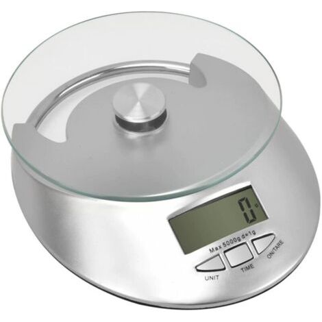 Balance de cuisine électronique robuste en verre trempé – Balance de précision pour la pâtisserie et la nutrition, pour la maison et la cuisine, jusqu'à 5 kg – Idéale pour peser les ingrédients en gra