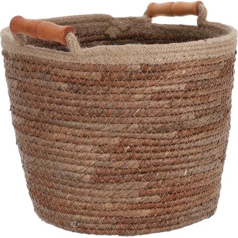 Organisateur de linge maison avec poignées en bois et petit panier rangement pour chaussures (1/5)