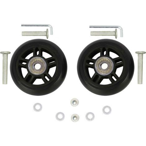 1 Paar Rollen, Durchmesser 40–90 mm, Bohrung 8 mm, Gummi und Stahl, für Koffer und Gepäck (1/5)