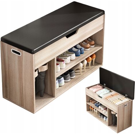 Scarpiera da 80x30x44 cm, finitura marrone, ideale per l'ingresso. (1/5)