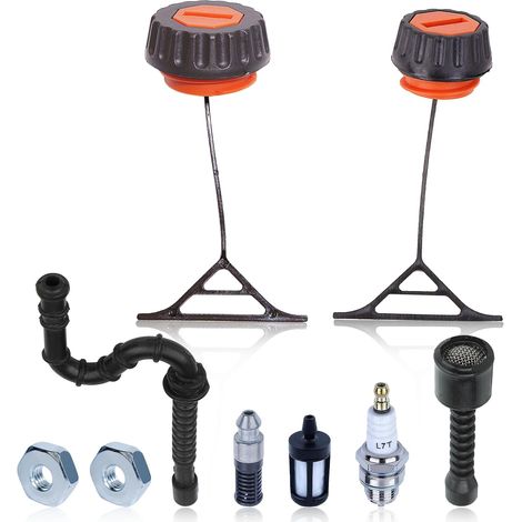 Bouchon d'huile et de carburant avec filtre à carburant et écrou de bougie pour Stihl 021 034 038 025 026 028 020 020T 023 024 034S 036 048 Tronçonneuse Remplace 0000-350-0510, 0000-350-0520 (1/5)