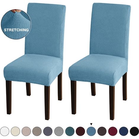 Housse De Chaise - Extensible Pour Chaise Parsons - Hauteur Dossier 49 5 À 57 Cm - Lavable En Machine - Lot De 2 (1/4)