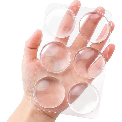 Butée de Poignée de Porte Murale, 6 x Butée de Porte Murale Transparent, Coussin de Protection Murale Ronde, Tampon Porte, Butee de Porte Adhesive, Amortisseur de Porte (1/5)