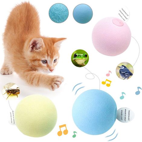 Lot de 3 balles à chat avec herbe à chat, jouet interactif pour exercice félin, stimule l'instinct de chasse.