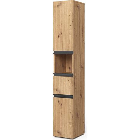 Armario de baño Torren, Artesano, 30 x 181 cm con 2 puertas, Vicco (1/5)