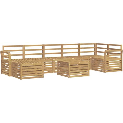 Outdoor Sofa Set 8 pcs White 59 x 59 x 37 cm Solid Acacia Wood vidaXL (1/5)