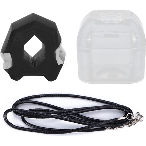 Mâchoire définie boule d'exercice portable, masseur musculaire masséter avec boîte et cordon noir (1/5)