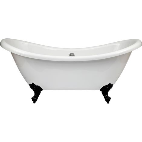 Hudson Reed Legend - Baignoire Îlot Double Dos Pieds Pattes d’Aigle Noir 175cm x 73cm