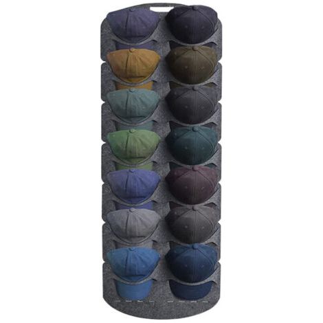 BUNTHAUS Lntyq Organiseur de chapeau en feutre avec 14 poches, support de casquette de baseball, support de chapeau visible pour casquettes de baseball (1/5)
