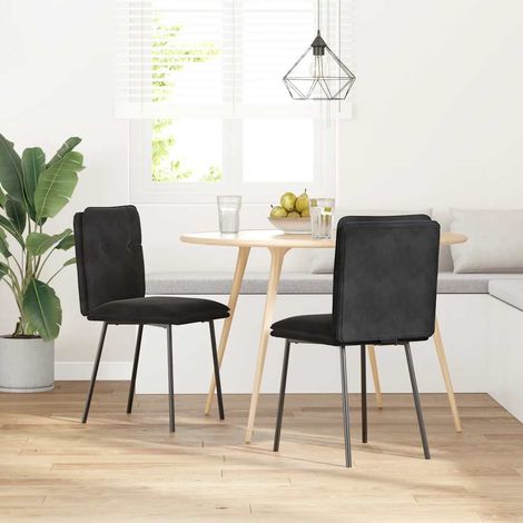 Lot de 2 Chaises à manger,Chaise de cuisine Noir Velours CFW89707 (1/5)