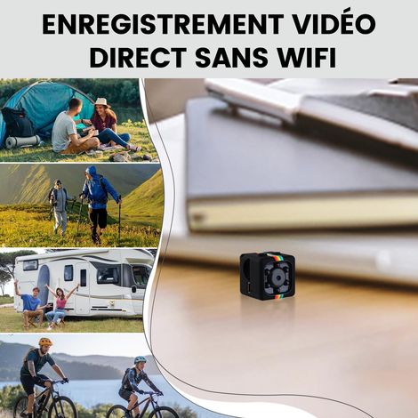 JSSEVN-Camera de Surveillance sans Internet, 1080P Mini Camera Espion sans Fil, Support Rotatif à 360°,Vision Nocturne,Pas de WiFi Requis (Noir) (1/4)