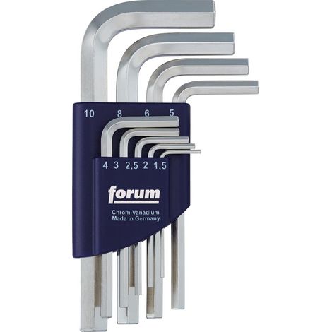 6kt-Schlüssel-Satz 9-teilig DIN911 1,5-10 mm Halter FORUM (1/3)