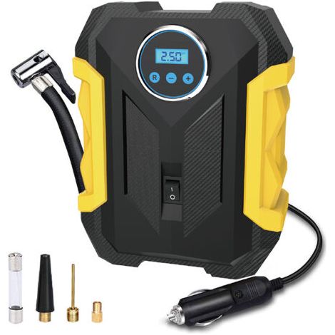 Gonfleur de pneus voiture 12V – Pression max 150 PSI – Débit 35 L/min – Écran numérique et lumière LED intégrés - 150PSI (1/5)