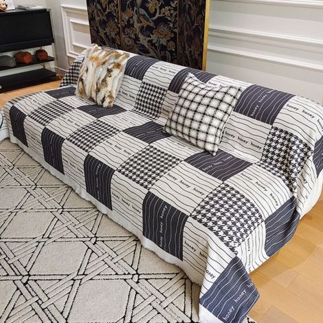 Chidori Noir 180X130 Coussin de canapé monobloc, housse de canapé intégrale anti-griffures de chat, adaptée à toutes les saisons, serviette/housse de canapé (1/4)