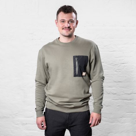STIER Heavy Crew Sweater duty organic cotton S olive