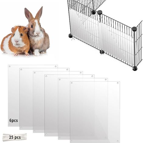 Lot de 6 doublures de Cage pour Animal Domestique 26 x 21 cm - Doublure latérale Transparente avec Trous pour hérisson, Hamster, Lapin et Autres Petits Animaux (1/5)