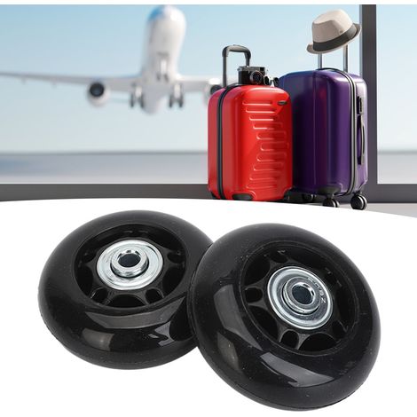 Geräuscharme, schwenkbare Gummiräder für Gepäck, Rollkoffer, Reisekoffer, Lagerreparatur und Radwechsel. 64 x 24 mm, 2 Stück pro Paar mit Zubehör. (1/5)
