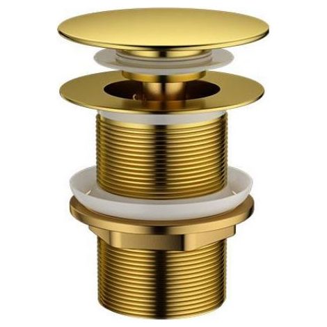 Bonde escamotable universelle 1" 1/4" pour éviers, bidets et bondes escamotables, en laiton plaqué or durable, sans trop-plein (1/4)