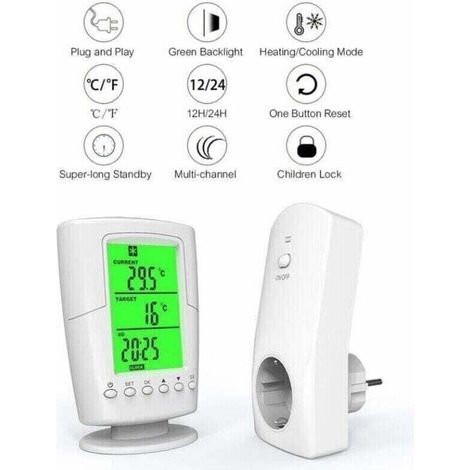 Prise de thermostat sans fil Programmable thermostat intelligent domestique thermostat de contrôle de synchronisation d'isolation de température (1/3)
