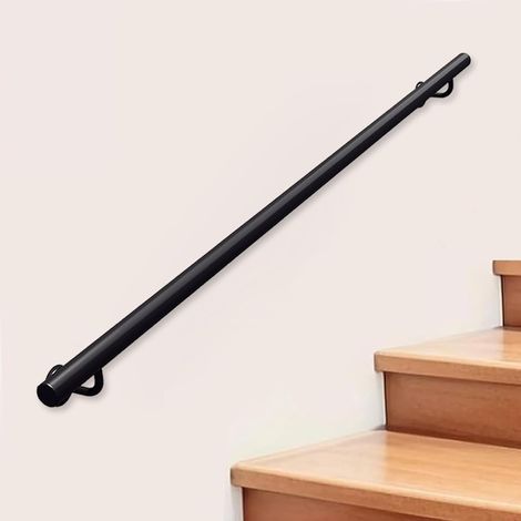 Points Courants en Fer forgé en métal pour escaliers|100cm 1.5m 2m 300cm 4m Rond Barreaux de Support d'escalier de Support Bar de la Tige|Kit de Rails à Main en Rampe Mural(600cm) (1/5)