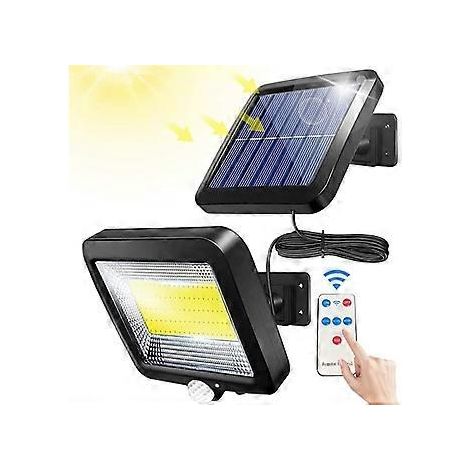 Solar-Außenleuchte mit Fernbedienung, wasserdichtem Bewegungsmelder, 100 LEDs, IPX65-wasserdicht, leistungsstarke Solar-Außenleuchte für Garage, Tor