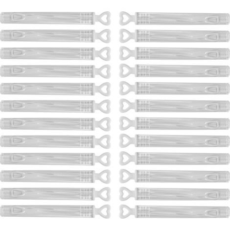 Lot de 24 baguettes à bulles mignonnes, tube à bulles coloré uni en forme de cœur, jouet de fête cadeau, stick DIY (1/5)