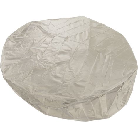 Schutzhülle für Gartenmöbel, runde Abdeckung für Whirlpool-Badewanne 190 x 90 cm, aus silbernem Polyester-Taft, wasserdicht, beige. (1/5)