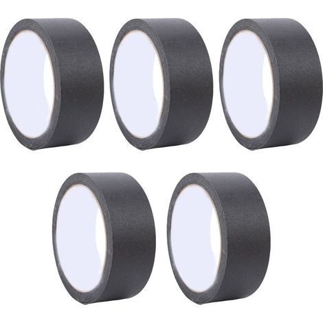 5 morceaux de ruban de masquage de 35 mm x 20 m, facile à déchirer, imperméable, inscriptible, pour les peintres, pour les murs, les voitures, la maison et la peinture, noir. (1/5)