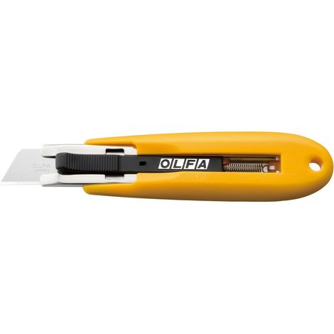 Cutter de sécurité OLFA avec lame de 17,5 mm et poignée antidérapante.