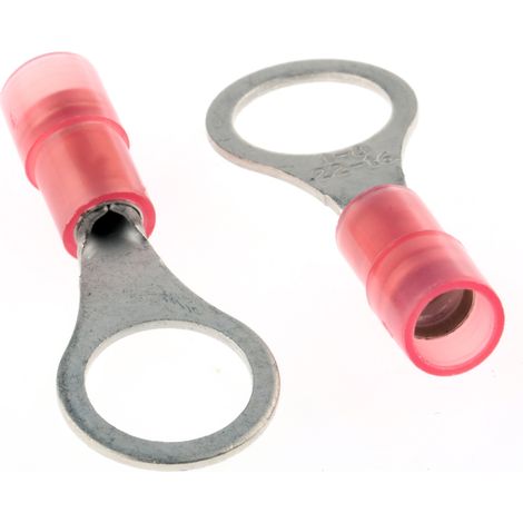 Cosses à œillet RS PRO, Isolé, Rouge, 1.5mm², M8 (5/16), 11.6mm