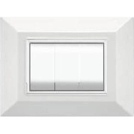 TRADE SHOP - Placca Placchetta Placchette Compatibili Per Serie Axolute Bticino Colorate Sq - Bianco -3 fori -
