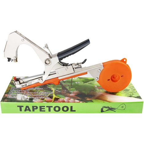 Machine à relier les plantes Outils de ruban adhésif pour plantes de jardin - Outil de ruban adhésif de jardinage avec rubans, pinces en S et lames de rechange