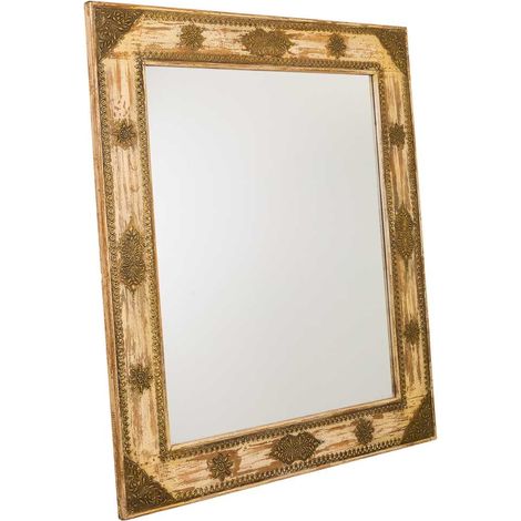 Espejo de madera marrón 109x3x125