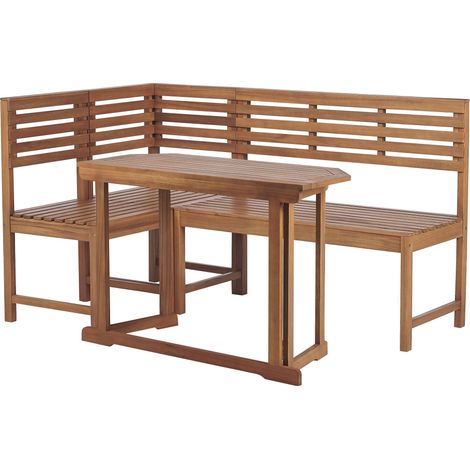 Ensemble de Mobilier Modulaire Banc d'Angle Table pliable Bois d'acacia Treia (1/5)