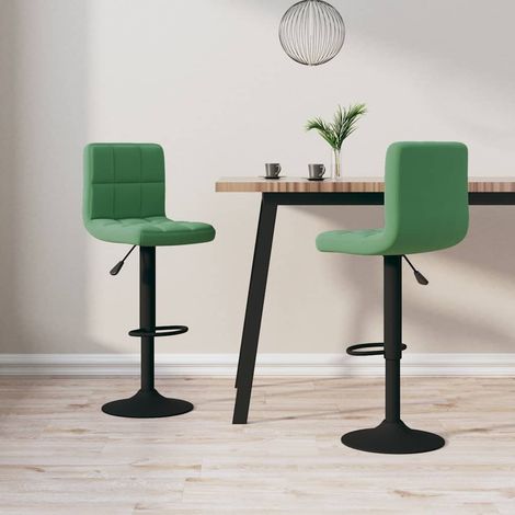 vidaXL Tabourets de bar lot de 2 vert foncé velours (1/5)