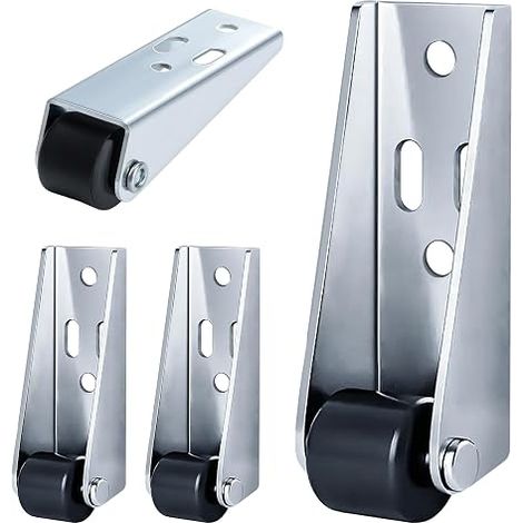 Lot de 4 roulettes directionnelles antidérapantes à fixation latérale, roulettes robustes pour la réparation de meubles, pour portes et tables en bois (1/5)
