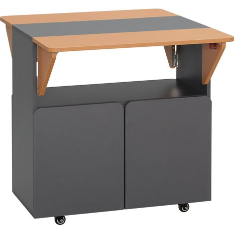 Tavolo Pieghevole Salvaspazio per 4 Persone 70x83x75 cm con 4 Ruote Grigio (1/5)