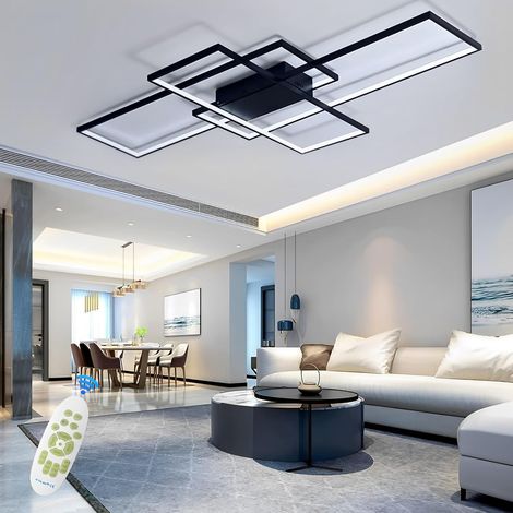 Dimmable LED Ceiling Light 65W Living Room Chandelier, Black, 80 cm (1/5)