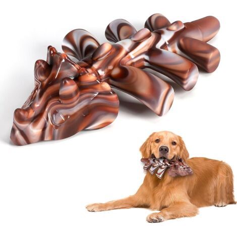 Jouets à mâcher pour Chiens agressifs, Jouets indestructibles pour Chiens de Taille Moyenne et Grande - Saveur de bœuf Durable (Tricératops) (1/5)