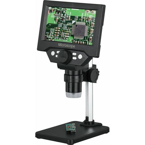 Microscopio electrónico  con pantalla LCD de 5,5 pulgadas, microscopios industriales de 10 megapíxeles, lupa digital para mantenimiento electrónico, aumento de 1000x, intensidad de luz de 8 LED, repro
